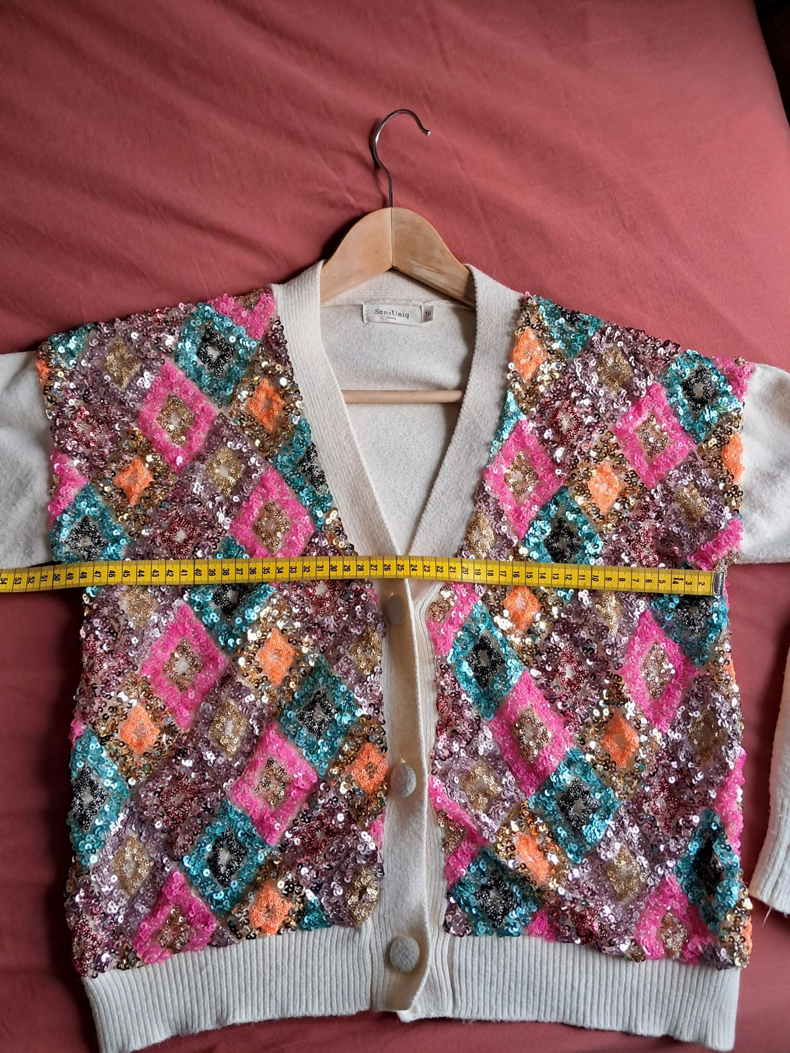 Multicolored sequined cardigan vest Sens Uniq Paris one size – photo 7